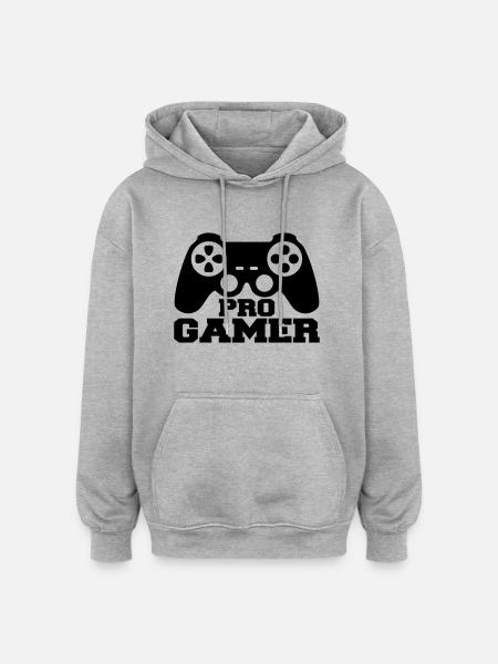 Pro Gamer Logo - Oversized Unisex Hoodie - heather grey