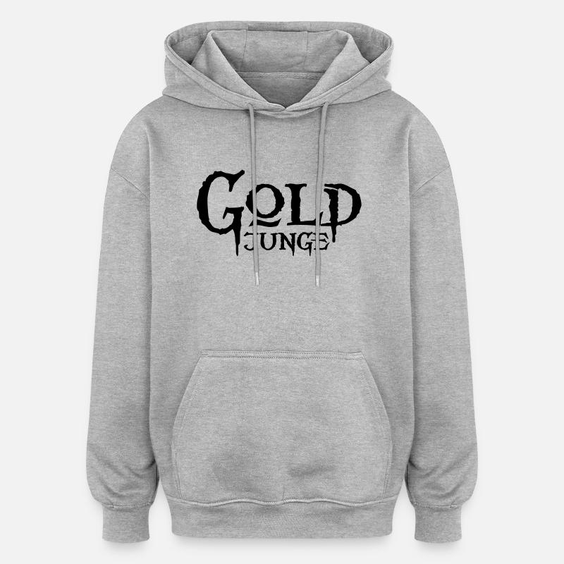 Goldjunge - Oversized Unisex Hoodie - Grau meliert