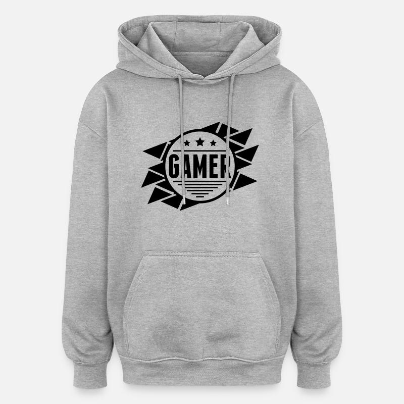 gamer_design_uk1 - Sweat à capuche oversize unisexe - gris chiné