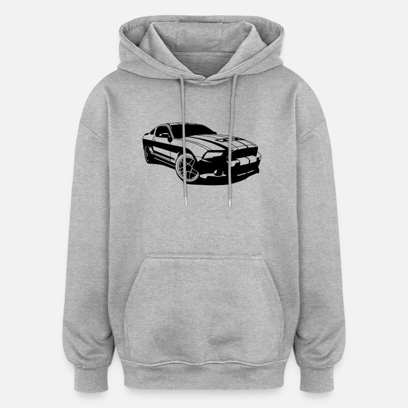 blockedTitle - Sweat à capuche oversize unisexe - gris chiné