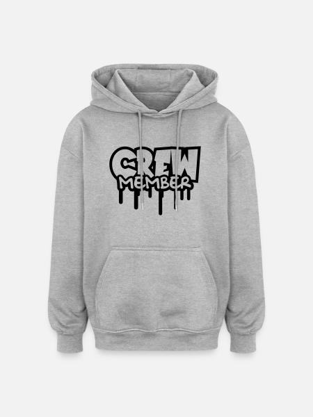 Crew Member Logo-Design - Oversized Unisex Hoodie - Grau meliert