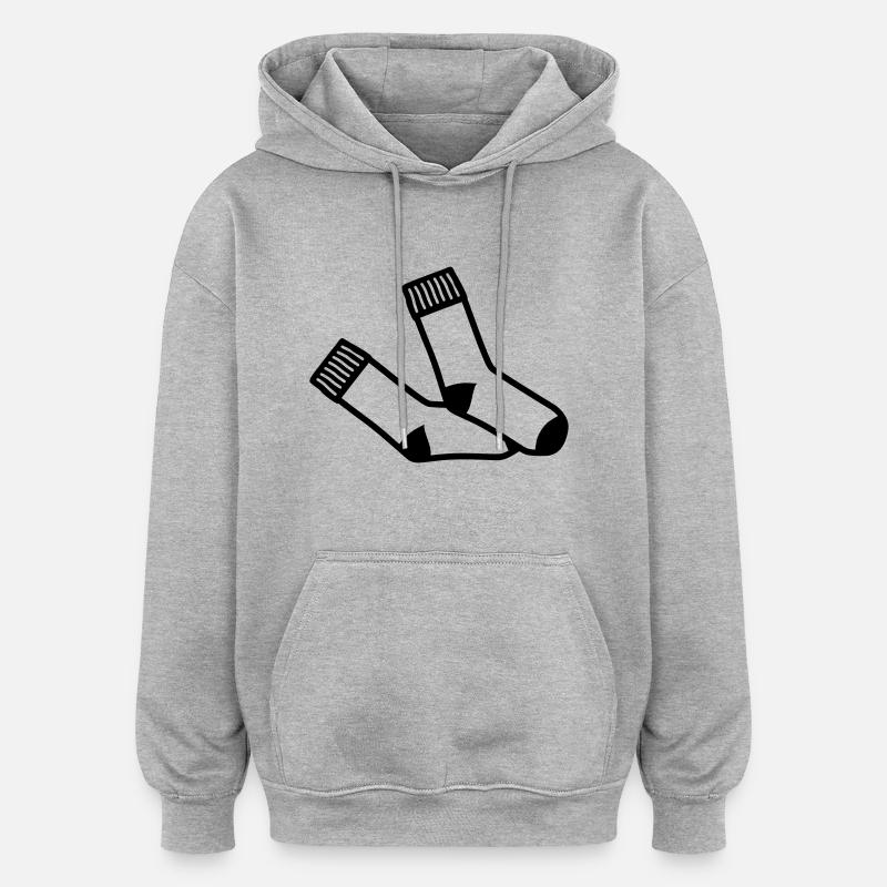 Chaussette - Sweat à capuche oversize unisexe - gris chiné