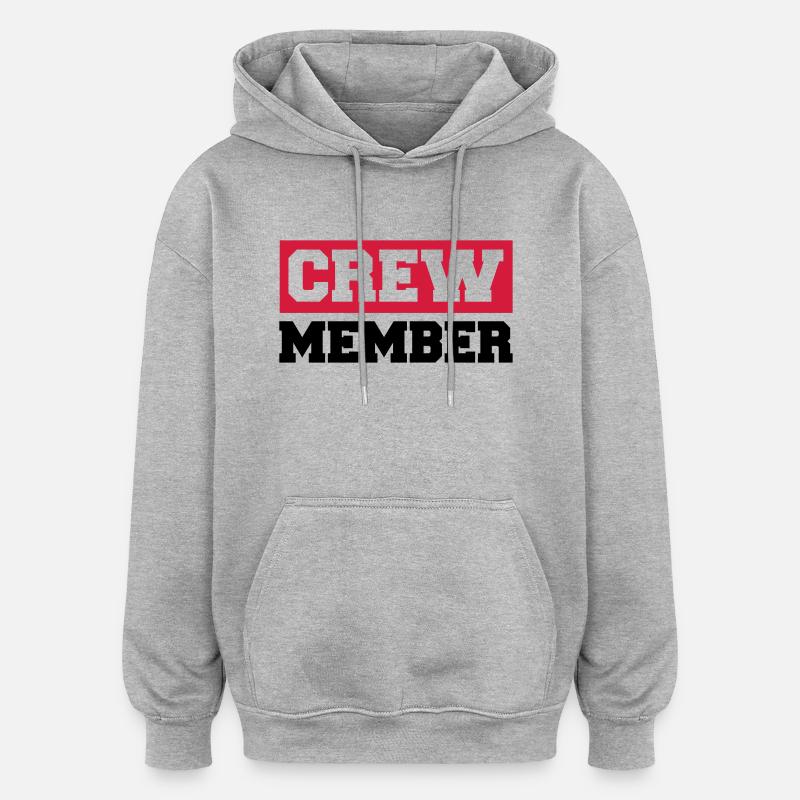 crew_member2 - Sweat à capuche oversize unisexe - gris chiné