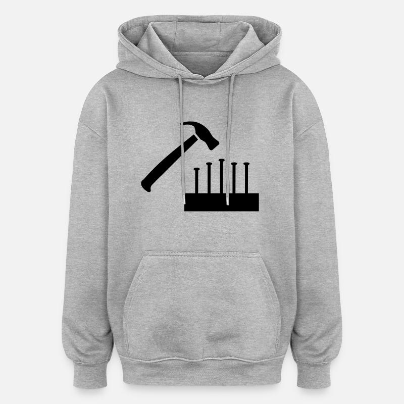 Marteau - Sweat à capuche oversize unisexe - gris chiné