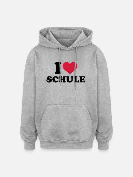 Schule - Oversized Unisex Hoodie - Grau meliert