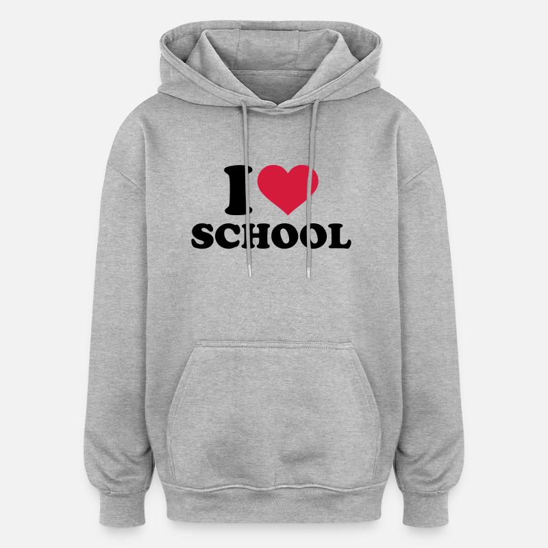 Schule - Oversized Unisex Hoodie - Grau meliert