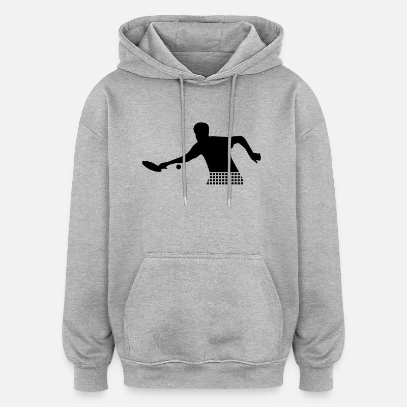 Ping Pong - Sweat à capuche oversize unisexe - gris chiné