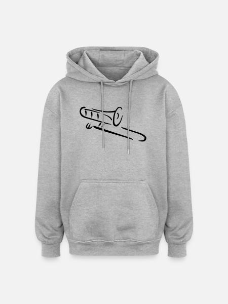 Trombone - Sweat à capuche oversize unisexe - gris chiné