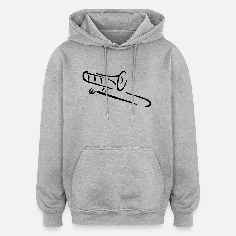 Trombone - Sweat à capuche oversize unisexe - gris chiné