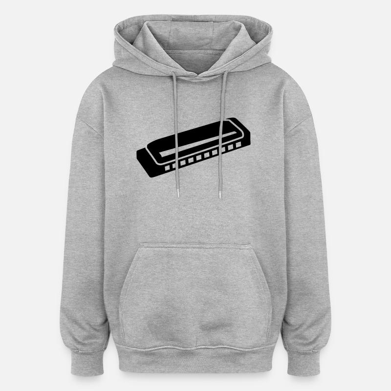 Harmonica - Sweat à capuche oversize unisexe - gris chiné