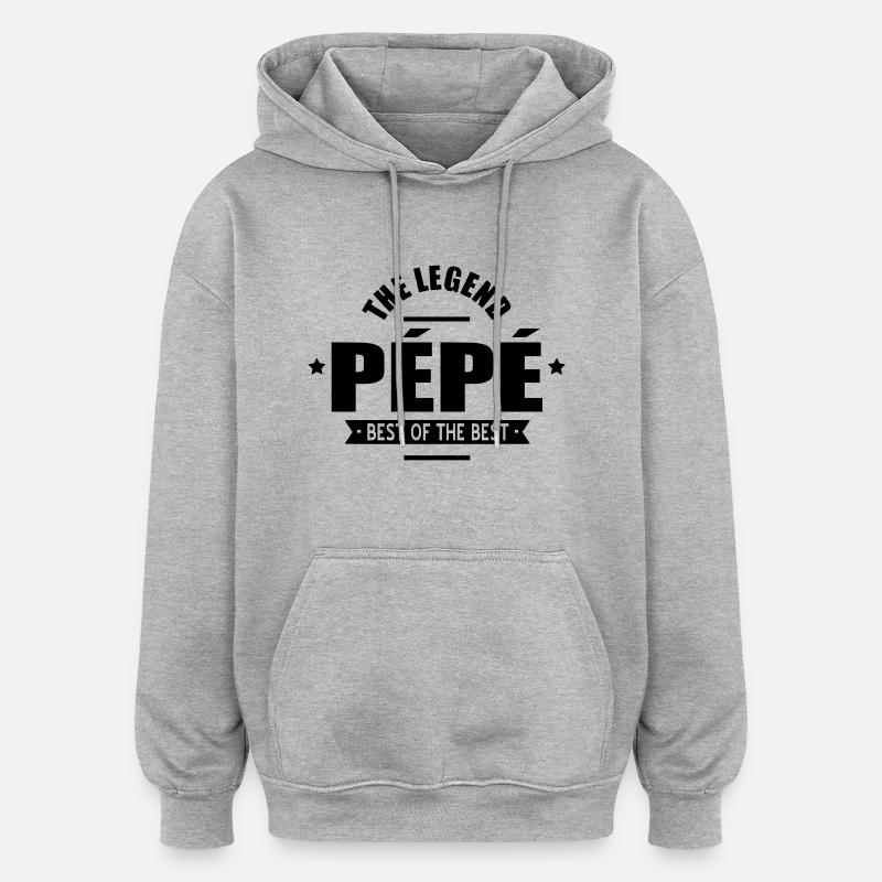 pépé - Sweat à capuche oversize unisexe - gris chiné
