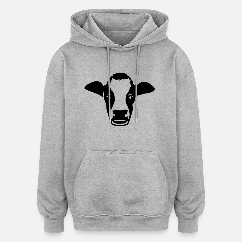 Vache - Sweat à capuche oversize unisexe - gris chiné