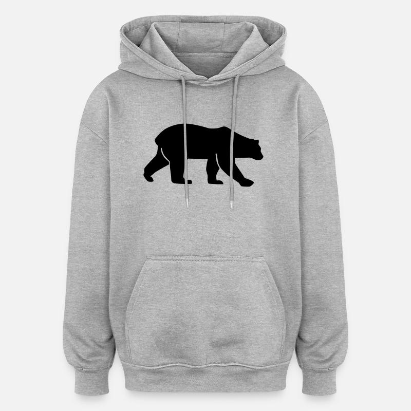 Ours polaire - Sweat à capuche oversize unisexe - gris chiné
