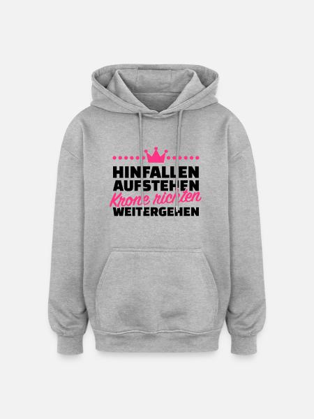 Krone richten weitergehen - Oversized Unisex Hoodie - Grau meliert