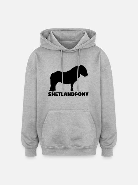 Shetlandpony - Oversized Unisex Hoodie - Grau meliert
