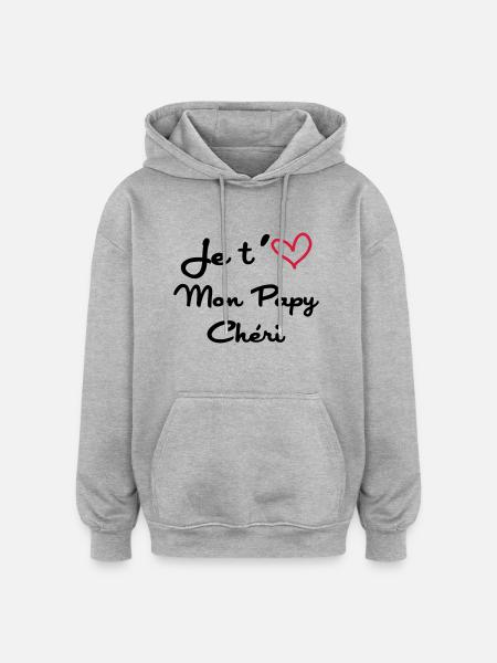 Papy Chéri / Grand-Père / Naissance / Bébé - Oversized Unisex Hoodie - heather grey