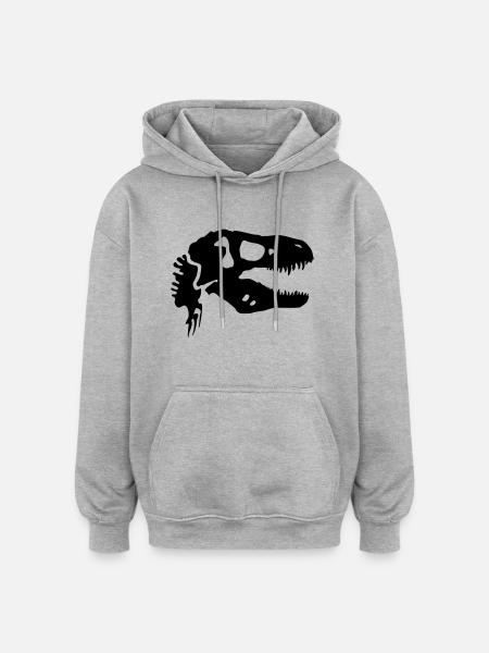 trex - Sweat à capuche oversize unisexe - gris chiné