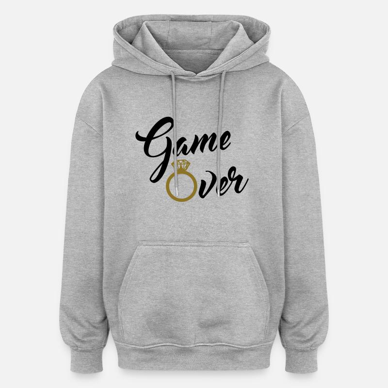 game over - Oversized Unisex Hoodie - Grau meliert