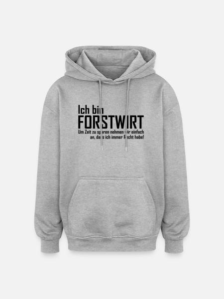 ich bin forstwirt - Oversized Unisex Hoodie - Grau meliert