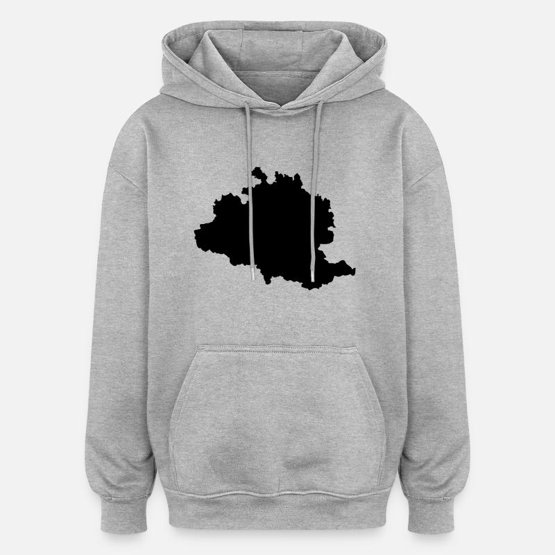 Ariège carte Ariégeoise - Sweat à capuche oversize unisexe - gris chiné