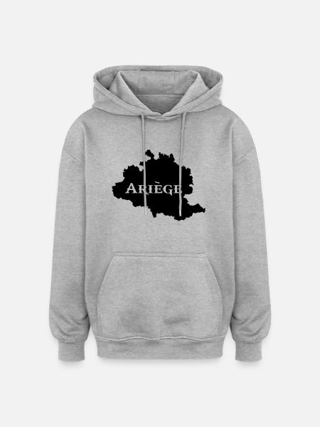 Ariège carte Ariégeoise - Sweat à capuche oversize unisexe - gris chiné