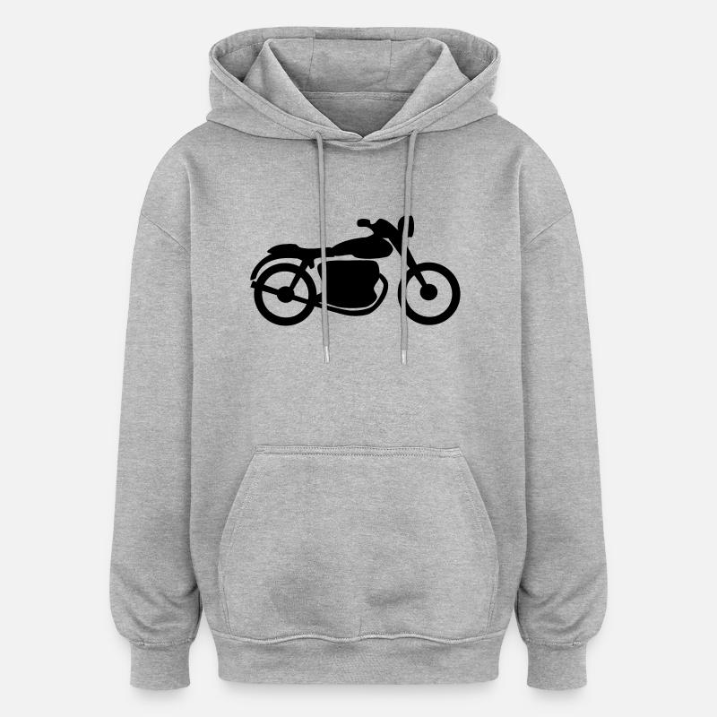 Motorrad - Oversized Unisex Hoodie - Grau meliert