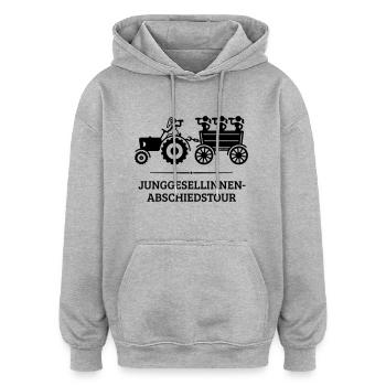 Junggesellinnen-Abschiedstour Mit Trecker (JGA V2) - Oversized Unisex Hoodie - Grau meliert - Vorne - Noah (186cm)
