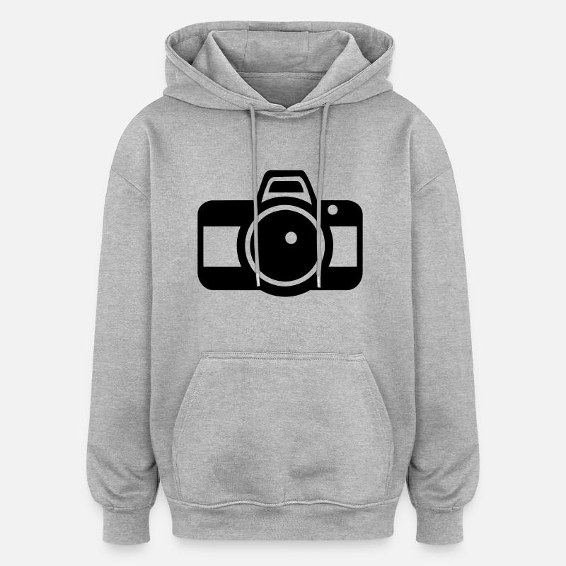 Caméra - Sweat à capuche oversize unisexe - gris chiné