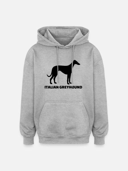 Italian Greyhound - Oversized Unisex Hoodie - Grau meliert