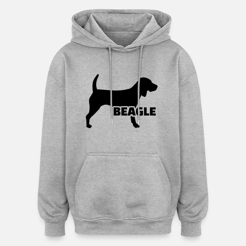 Beagle - Sweat à capuche oversize unisexe - gris chiné