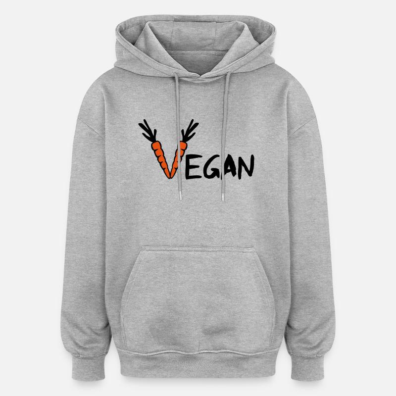 Vegan - Sweat à capuche oversize unisexe - gris chiné