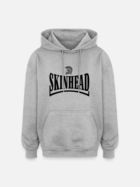 Skinhead - Oversized Unisex Hoodie - Grau meliert
