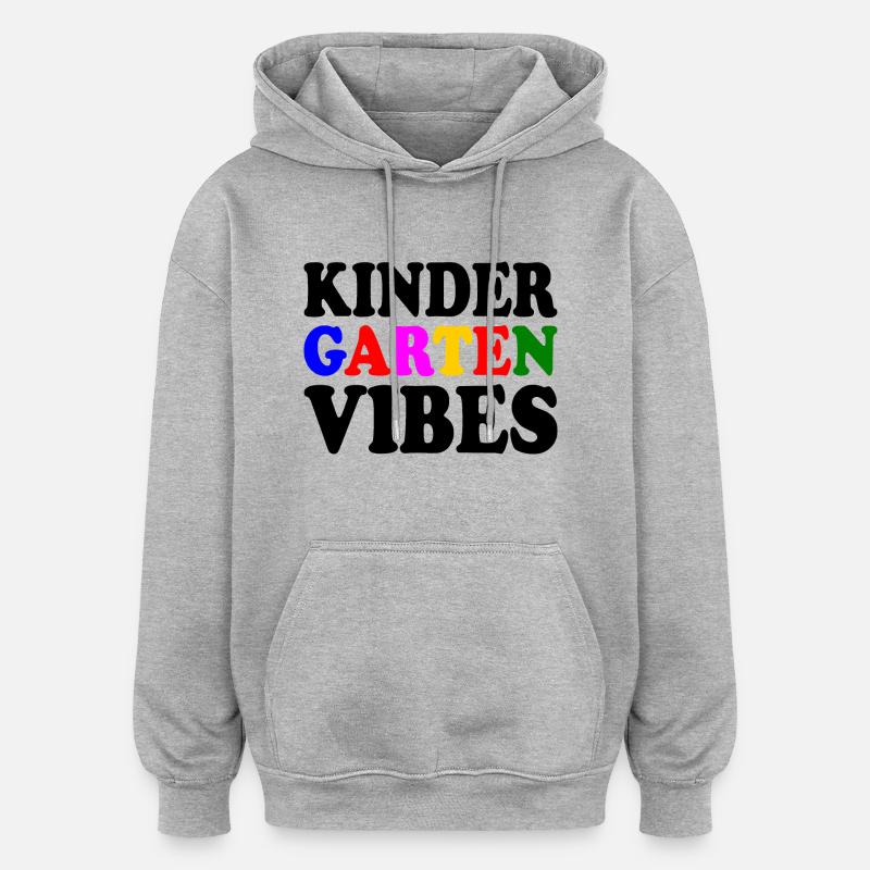 kindergarten vibes - Sweat à capuche oversize unisexe - gris chiné