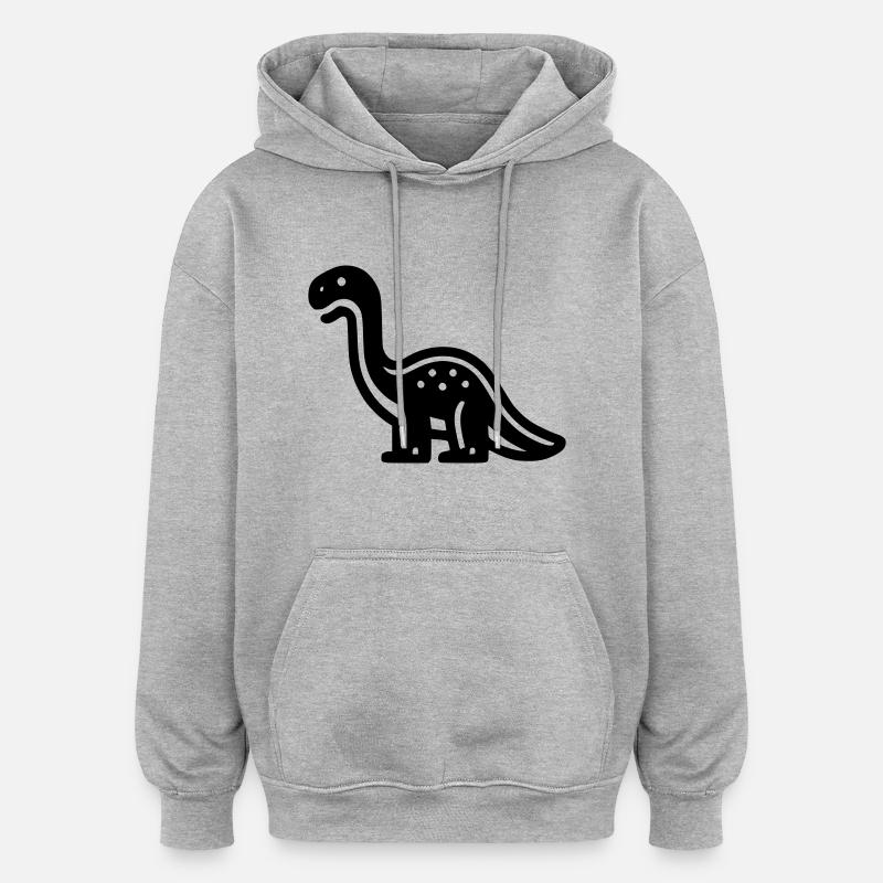 Dinosaurier - Oversized Unisex Hoodie - Grau meliert