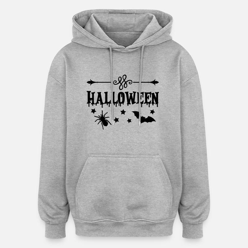 Halloween - Sweat à capuche oversize unisexe - gris chiné