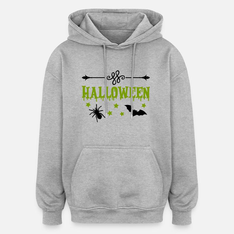 Halloween - Sweat à capuche oversize unisexe - gris chiné