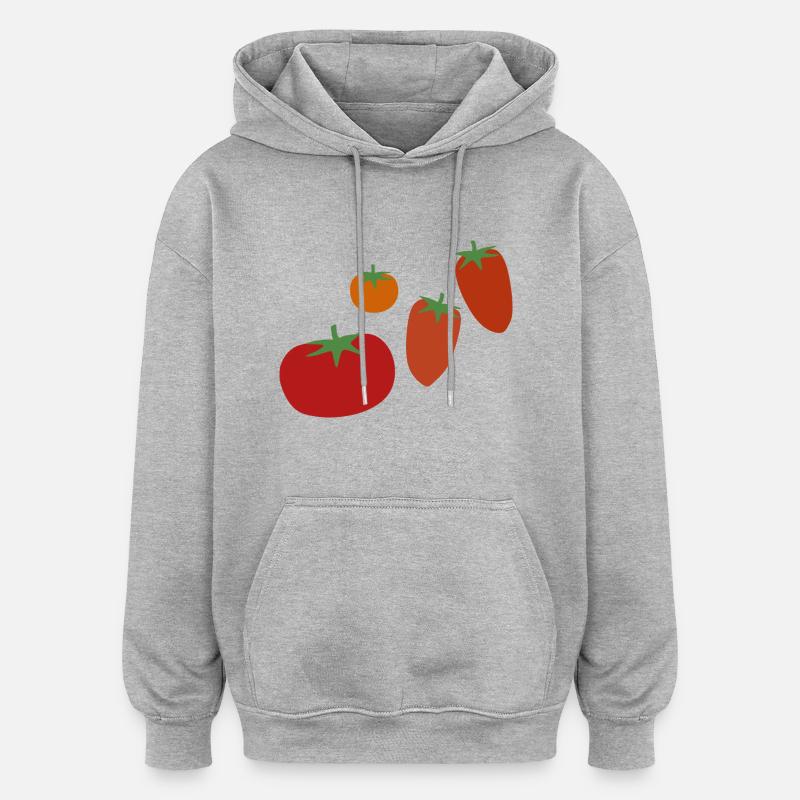Tomates - Sweat à capuche oversize unisexe - gris chiné
