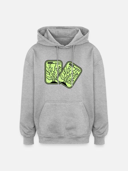 Micro Chip 2 - Oversized Unisex Hoodie - heather grey