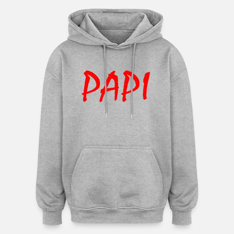 Papi - Oversized Unisex Hoodie - heather grey