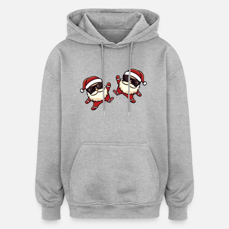 Équipe du Père Noël Drôle - Sweat à capuche oversize unisexe - gris chiné