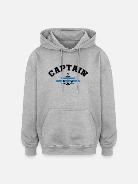 Anchor Captain - Oversized Unisex Hoodie - heather grey
