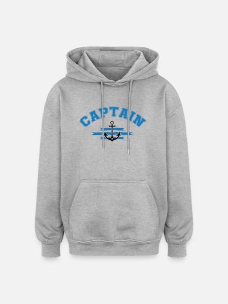 Capitaine d’ancre - Sweat à capuche oversize unisexe - gris chiné