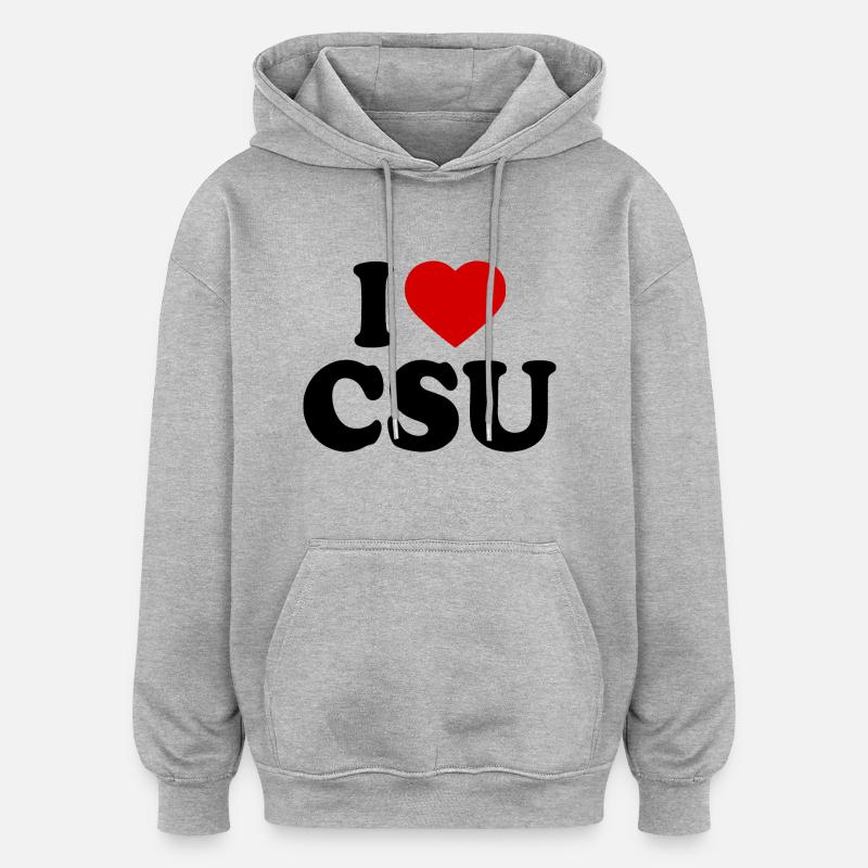 J’adore csu - Sweat à capuche oversize unisexe - gris chiné
