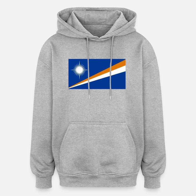 Îles Marshall - Sweat à capuche oversize unisexe - gris chiné