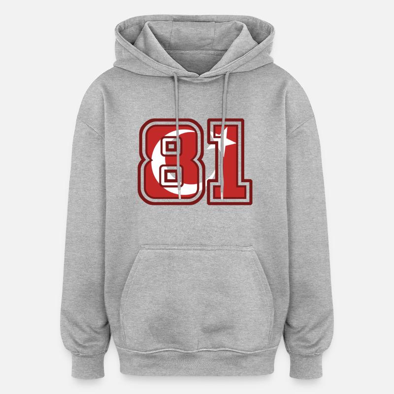 Düzce - Sweat à capuche oversize unisexe - gris chiné