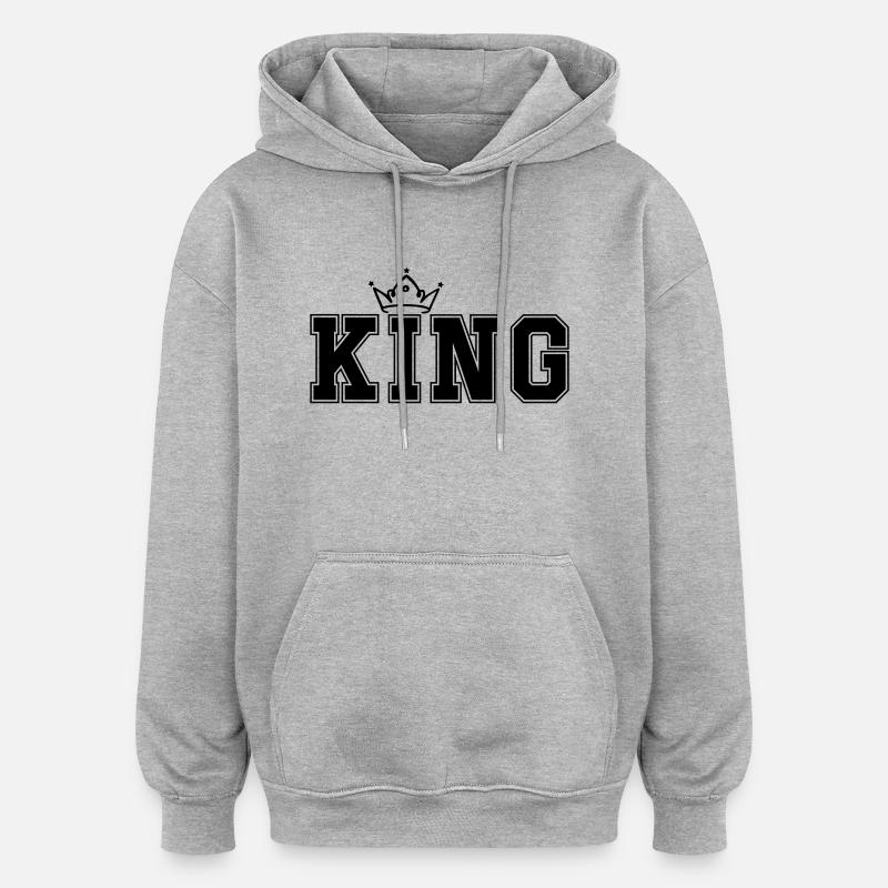 Roi - Sweat à capuche oversize unisexe - gris chiné