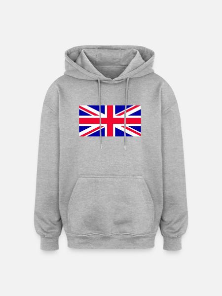 Great Britain - Union Jack - Oversized Unisex Hoodie - heather grey