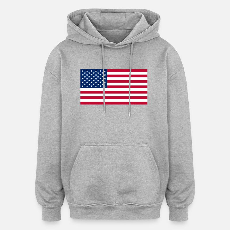 USA drapeau bannière - Sweat à capuche oversize unisexe - gris chiné