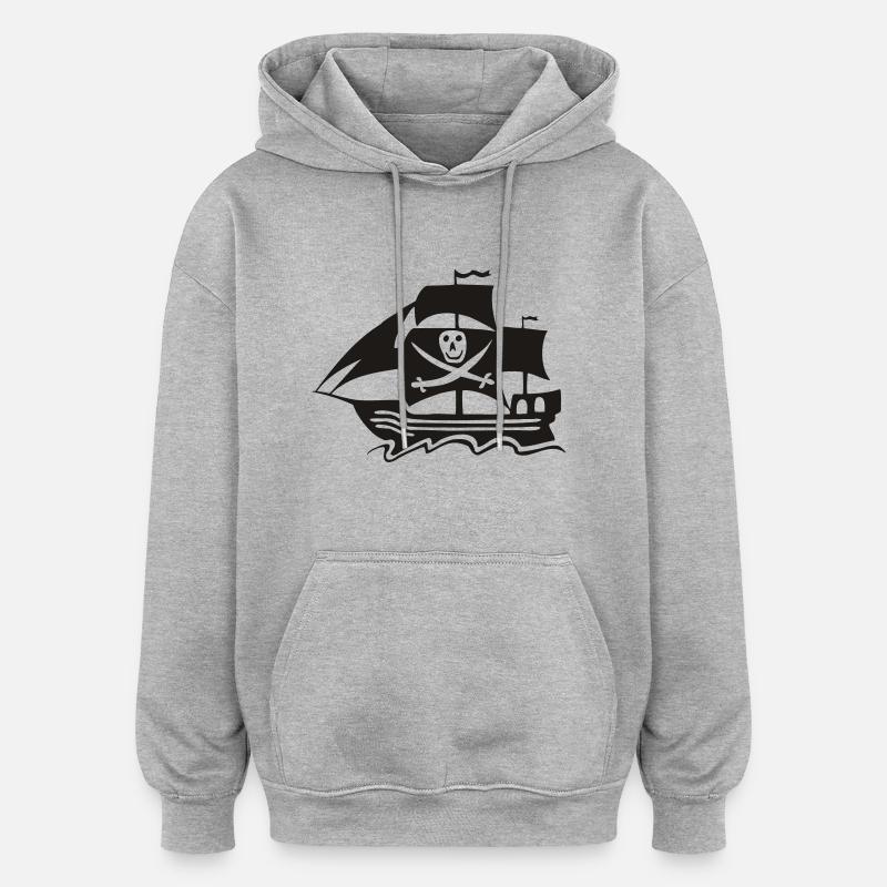 Corsaire - Sweat à capuche oversize unisexe - gris chiné