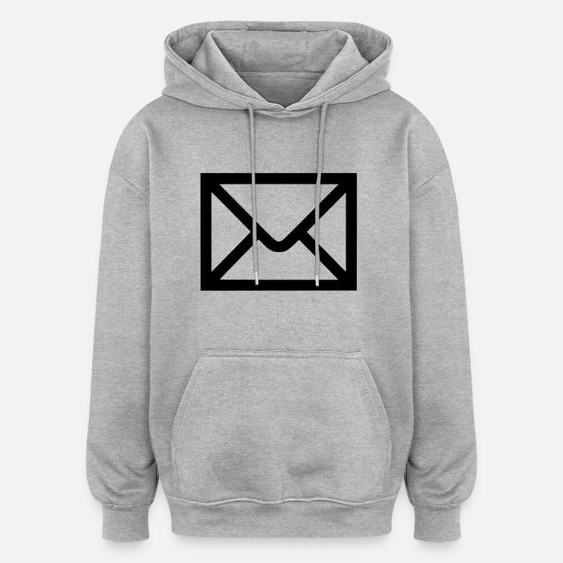 Lettre - post - Email - Sweat à capuche oversize unisexe - gris chiné